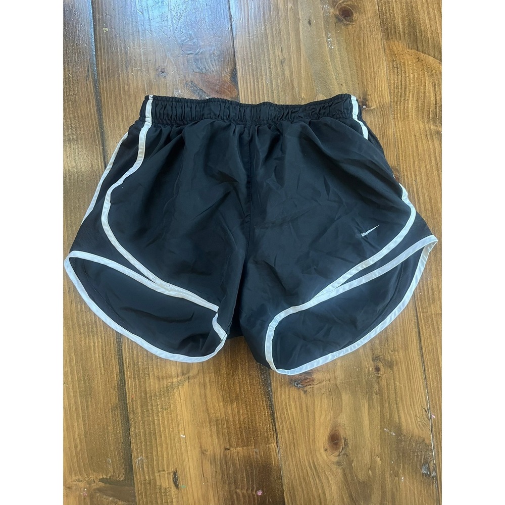 Nike Dri-FIT Tempo Running Shorts Black White Trim Womens Small Athletic Workout